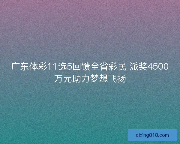 广东体彩11选5回馈全省彩民 派奖4500万元助力梦想飞扬